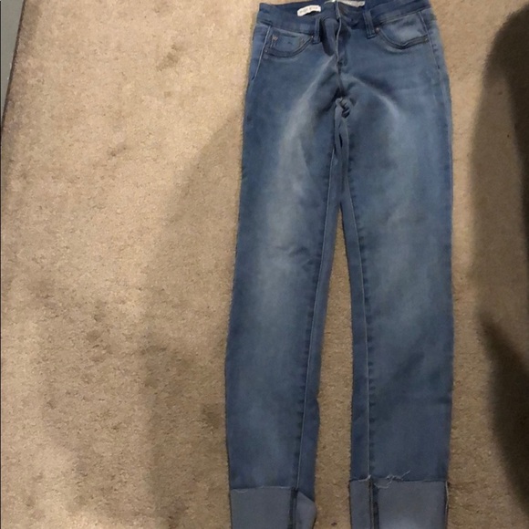 Tractr Stylish Light Wash Cuffed Skinny Jeans. size 14 👖🖤⭐️ - Picture 5 of 5